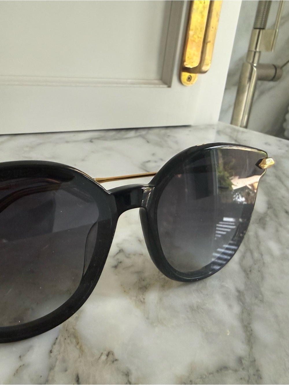 KREWE Colette Nylon Sunglasses with Gold Accents - Picture 2 of 10